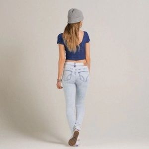 High Rise Acid Wash Skinny Jeans